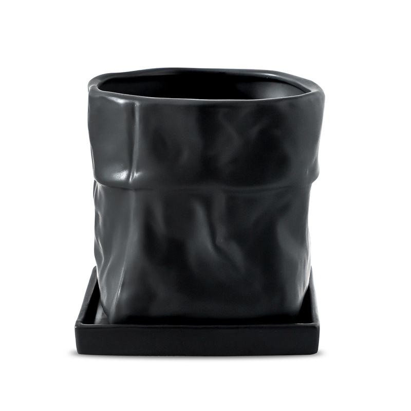 Nihow  6 INCH  Square Flower Pot  Black