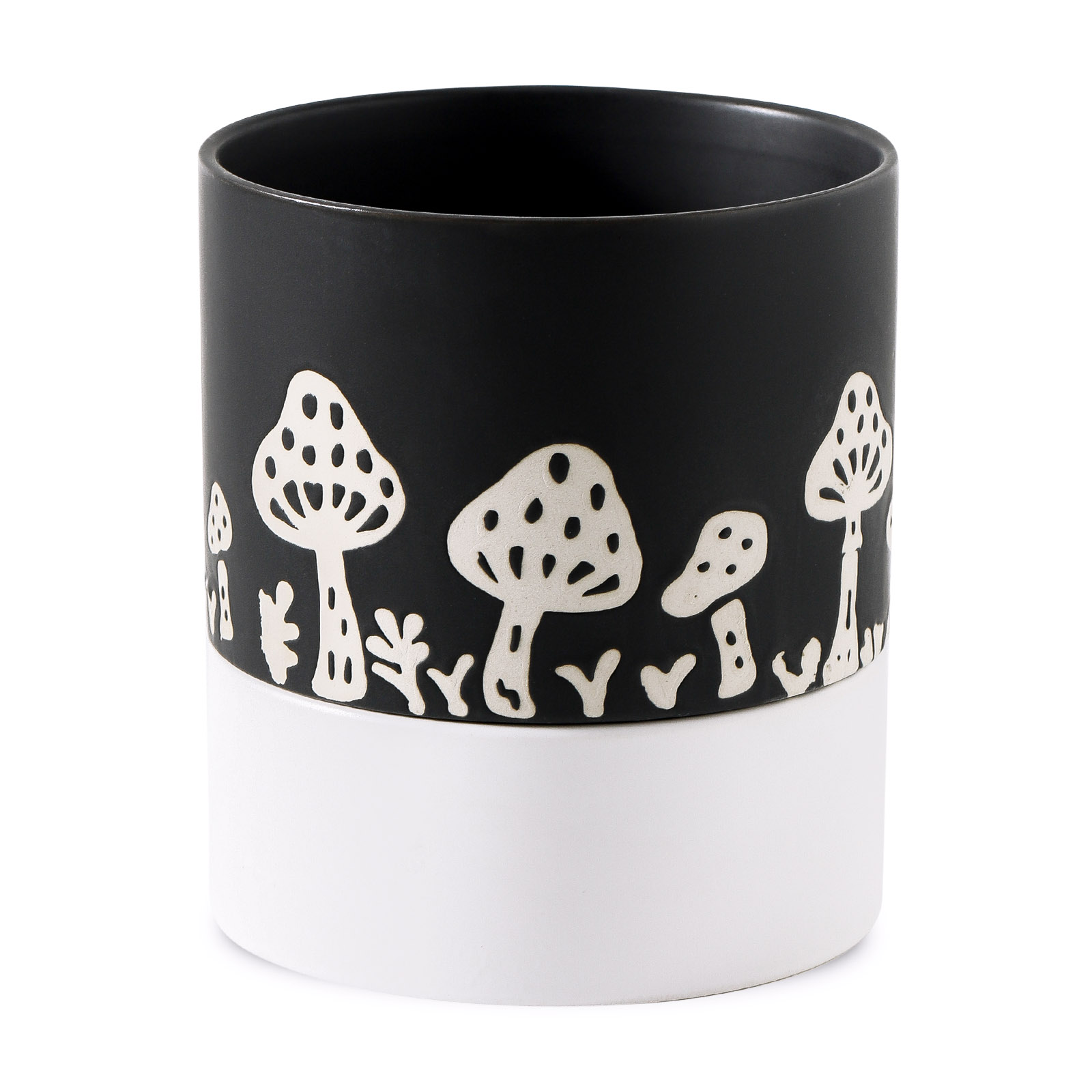 Nihow 6 INCH FLOWER POT TALL  Black & White