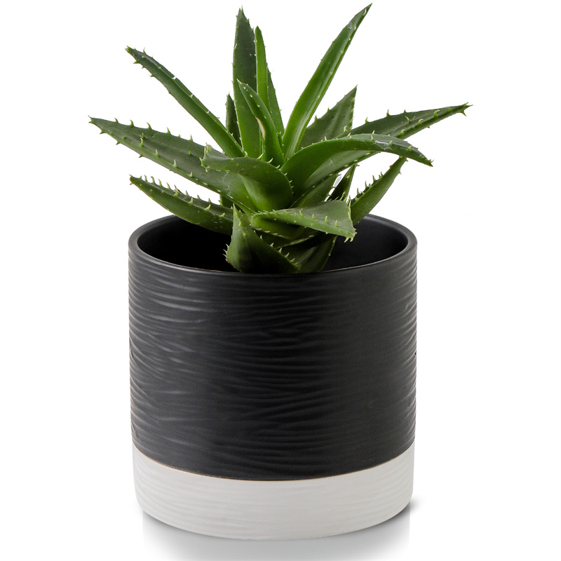 Nihow 6 INCH FLOWER POT SHORT Black & White