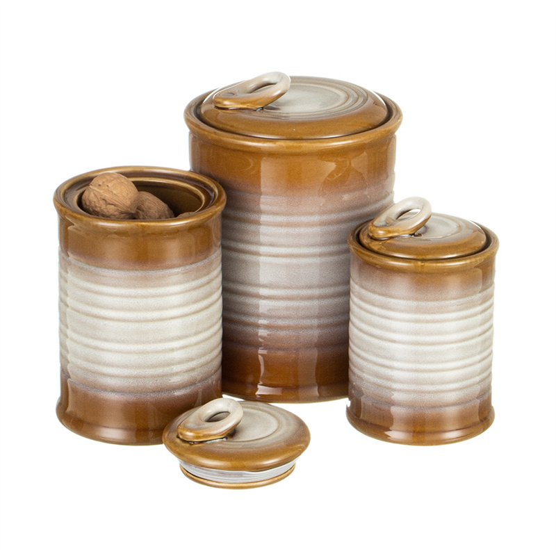 Nihow SET OF 3 CANISTER Brown