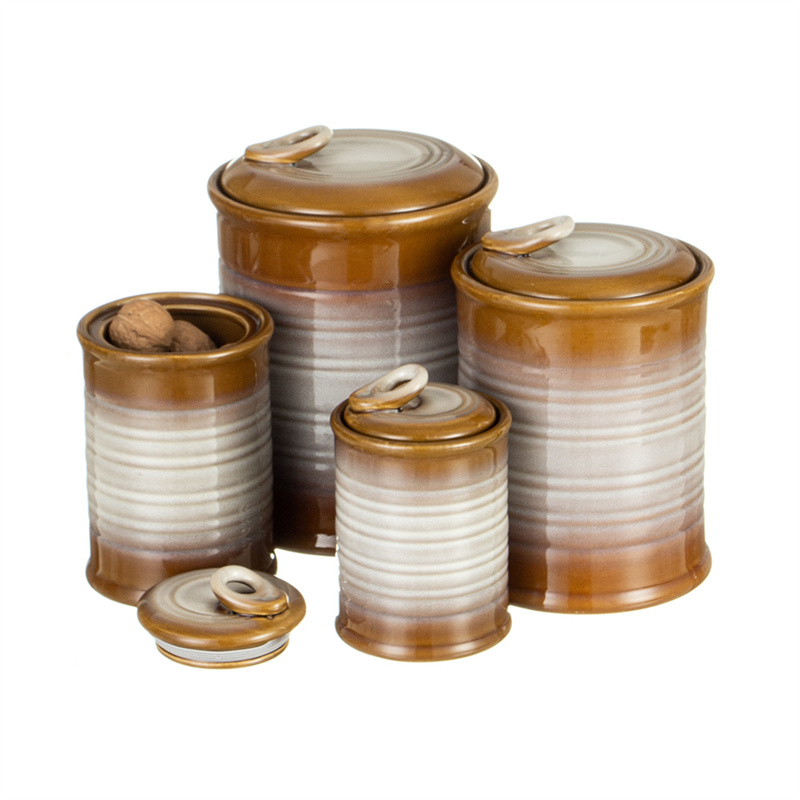 Nihow SET OF 4 CANISTER Brown