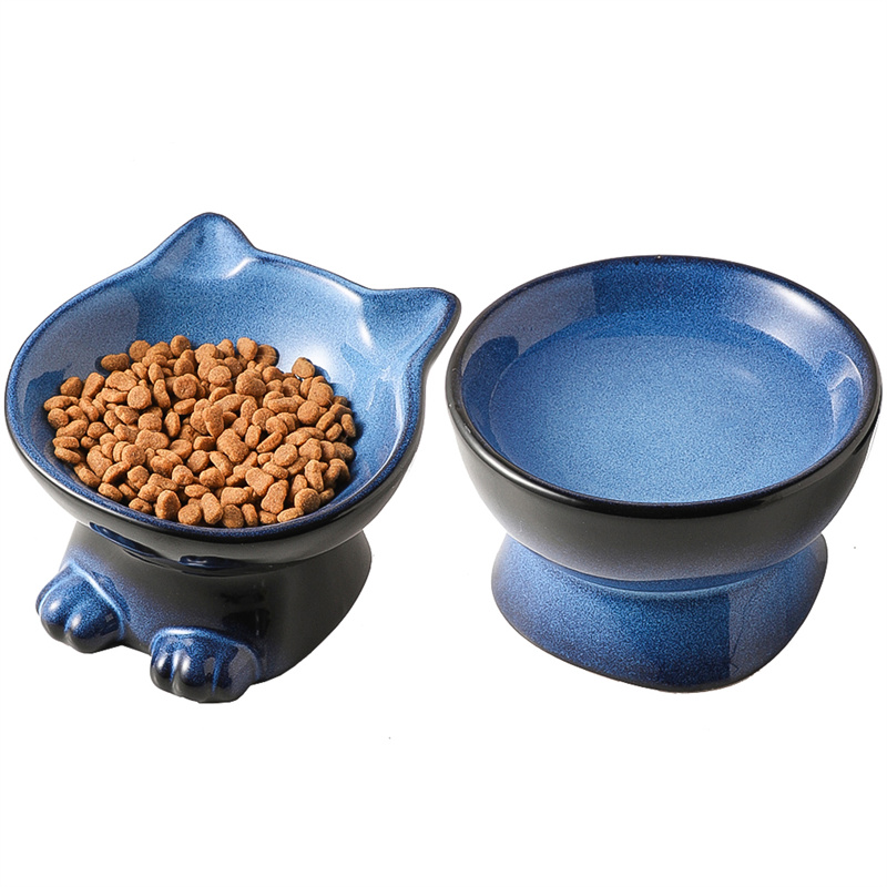 Nihow SET OF 2 SMALL CAT BOWL BLUE