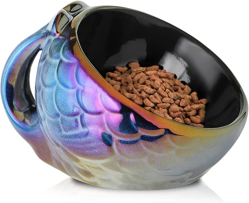 Nihow FISH CAT BOWL  Colorful Blue