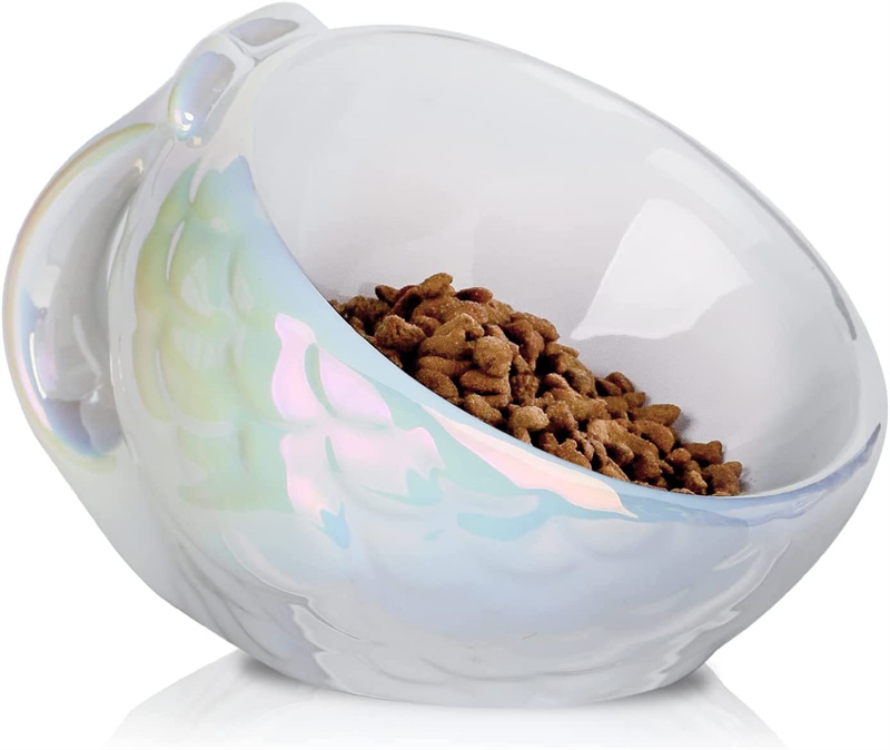 Nihow FISH CAT BOWL  Colorful White