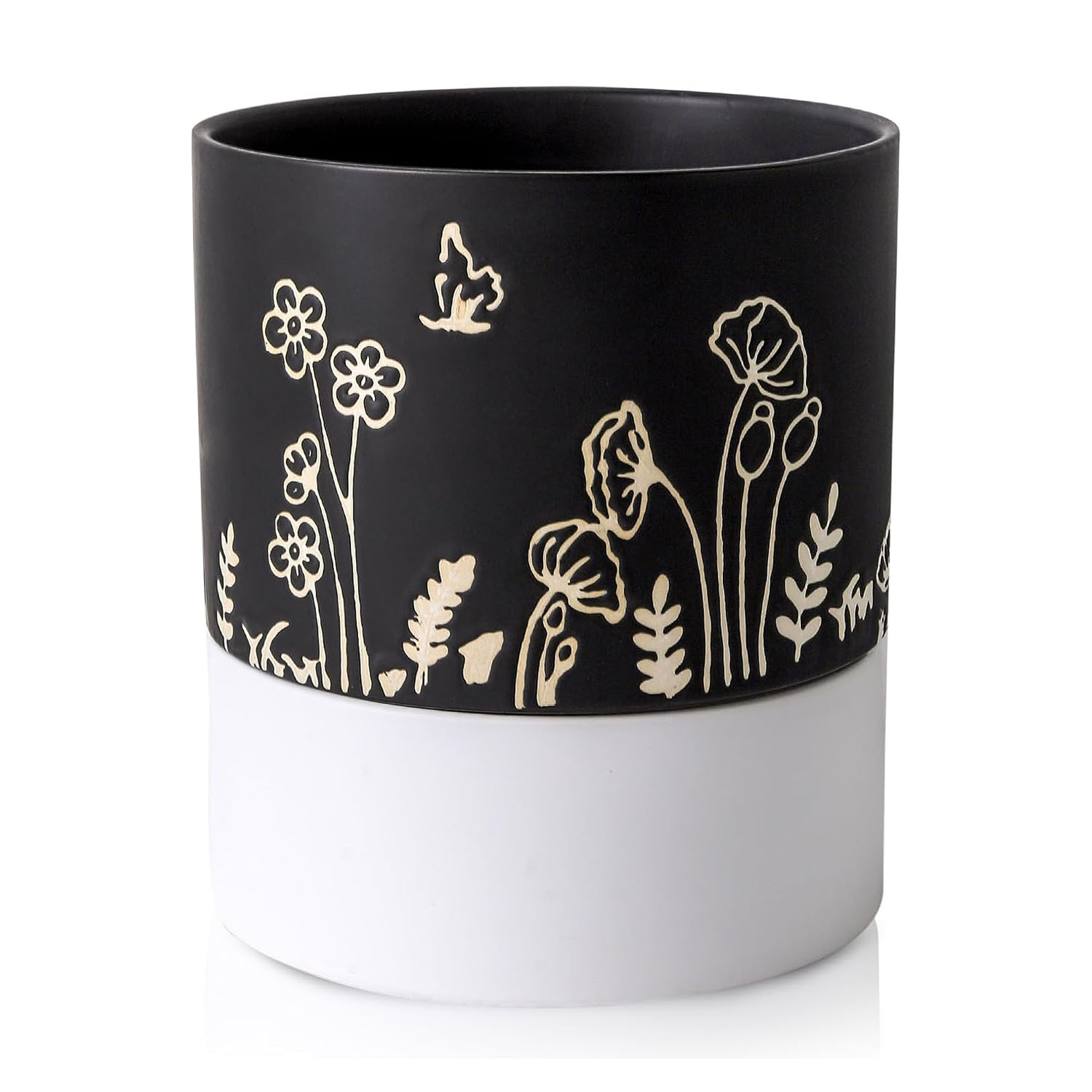 Nihow 6 INCH FLOWER POT TALL Black