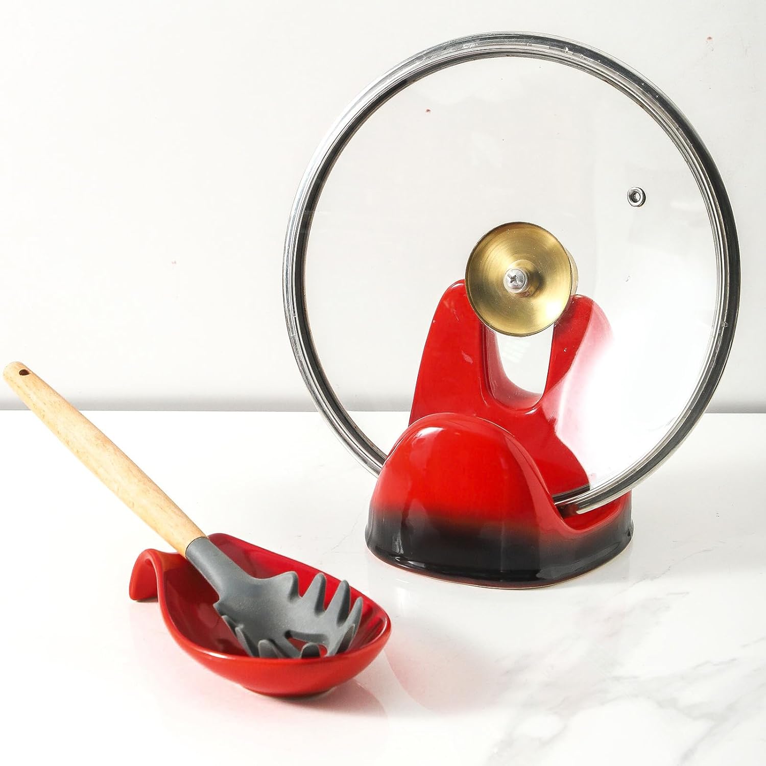 Nihow Pot Lid Holder  Black & Red