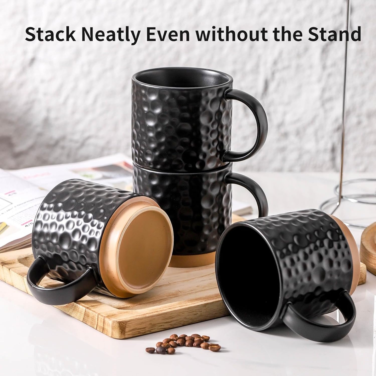 Nihow Coffee Mug Set of 4 Matte Black
