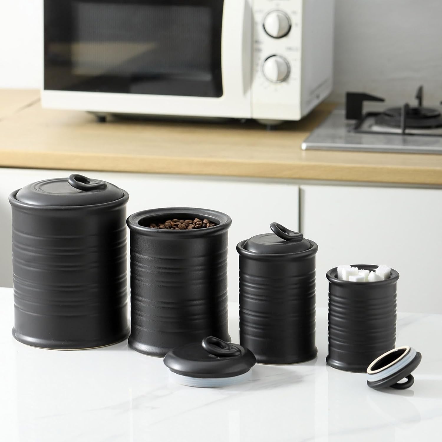 Nihow SET OF 4 CANISTER Matte Black