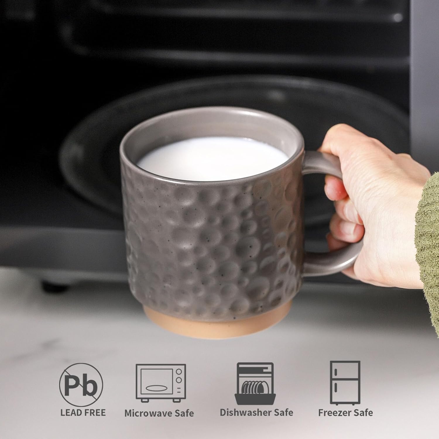 Nihow Coffee Mug Set of 4 Matte Gray