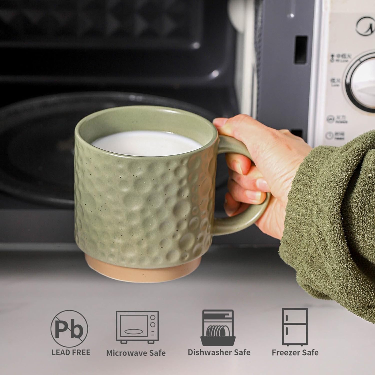 Nihow Coffee Mug Set of 4 Matte Green