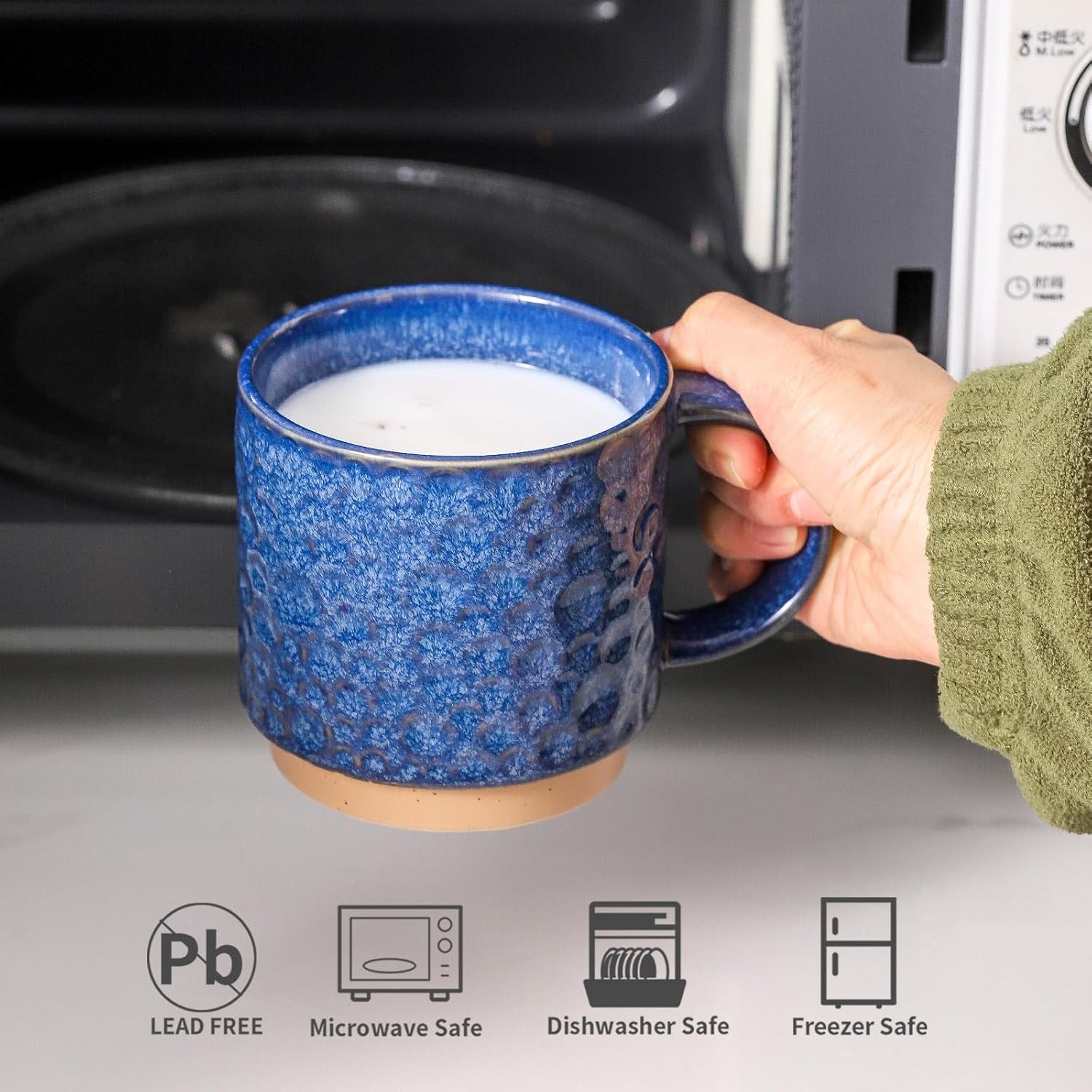 Nihow Coffee Mug Set of 4 Vivid Blue